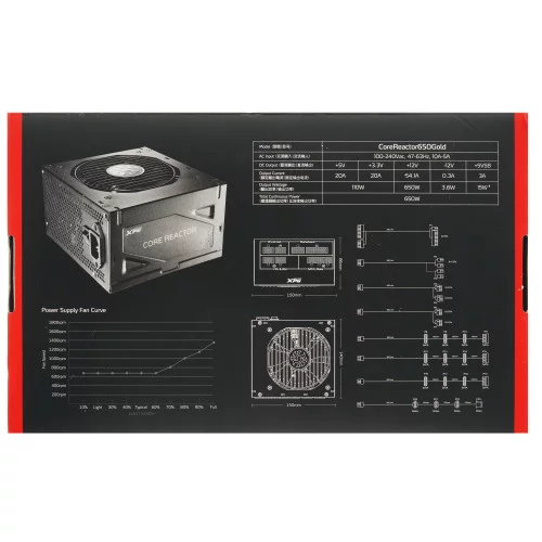 Блок питания ADATA XPG CORE REACTOR 650 [COREREACTOR650G-BKCEU] черный 