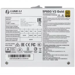 Блок питания LIAN LI SP850 V2 Gold [G9P.SP0850G.W000.RU] белый                                                                                                                                                                                            