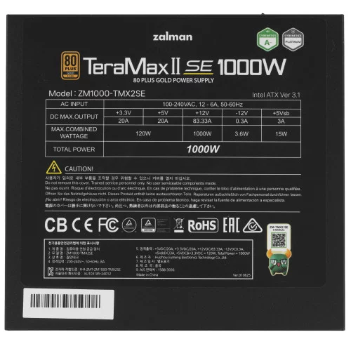 Блок питания ZALMAN TeraMax II SE 1000W черный 
