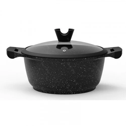 Кастрюля с крышкой DOMOLETTI Black Marble KETG24 4L 