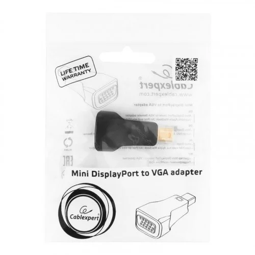 Переходник miniDisplayPort - VGA GEMBIRD (A-mDPM-VGAF-01), 0.15 метра 