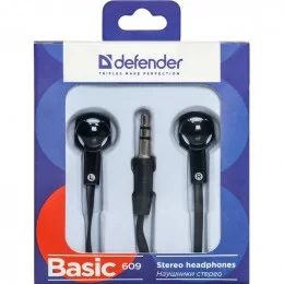 Наушники Defender Basic 609 черный+белый                                                                                                                                                                                                                  