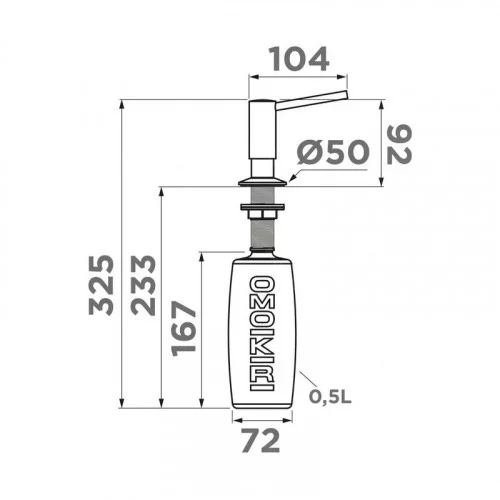 Дозатор OMOIKIRI OM-02-P-GR (4975036, Leningrad Grey) 