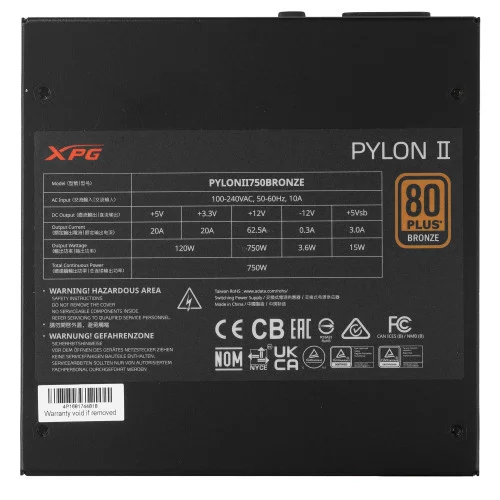 Блок питания ADATA XPG PYLON II BRONZE 750W [PYLONII750B-BKCEU] черный 