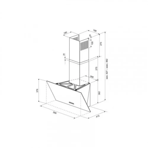 Вытяжка наклонная KRONA GABRIELE 600 white S 