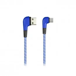 Кабель Smartbuy SOCKS (iK-3112NSL blue) Type-C L-TYPE Синий <1м/2A>                                                                                                                                                                                       
