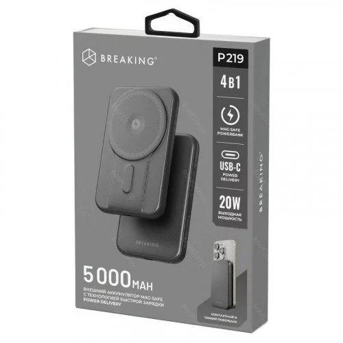 Внешний аккумулятор Breaking P219 5 000 mAh (графит) 