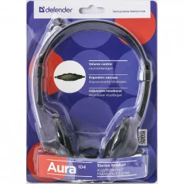 Наушники с микрофоном Defender Aura 104 чёрный                                                                                                                                                                                                            