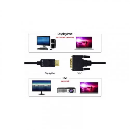 Кабель Displayport - DVI KS-is (KS-453-1.8) длина - 1,8 метра 