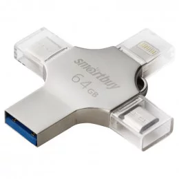 Память USB 3.0 Smartbuy 64GB MC15 Metal Quad (SB064GBMC15)                                                                                                                                                                                                