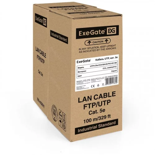 Кабель UTP 4 пары кат.5е ExeGate EX281816RUS 100м 