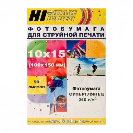 Бумага суперглянцевая 10x15 Hi-image 240г/м2, 50лист.                                                                                                                                                                                                     