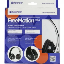 Наушники с микрофоном Defender FreeMotion B550 черный                                                                                                                                                                                                     