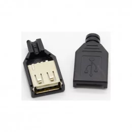 Разъем USB на кабель female мама с корпусом                                                                                                                                                                                                               