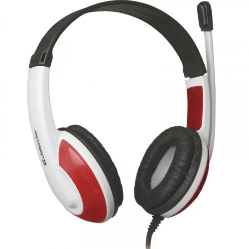 Наушники с микрофоном Defender Warhead G-120 красный+белый 