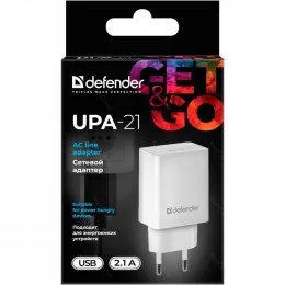 Сетевое зарядное устройство Defender UPA-21 белый 83571                                                                                                                                                                                                   