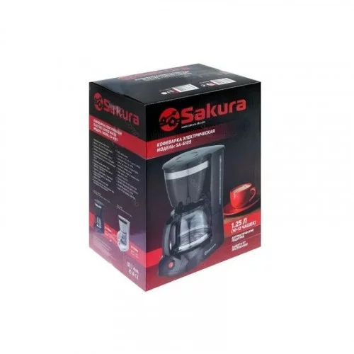 Кофеварка Sakura SA-6109BK 1.25л 