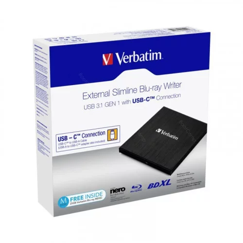 Оптический привод внешний Verbatim External Slim Blu-ray Writer 43889 