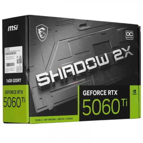 Видеокарта MSI GeForce RTX 5060 Ti SHADOW 2X OC PLUS (RTX 5060 Ti 16G SHADOW 2X OC PLUS) 