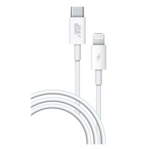 Кабель Borasco Lightning - USB Type C 1 метр белый 