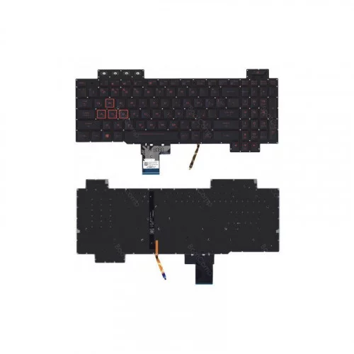 Клавиатура для Asus Gaming FX504 черная с красной подсветкой 