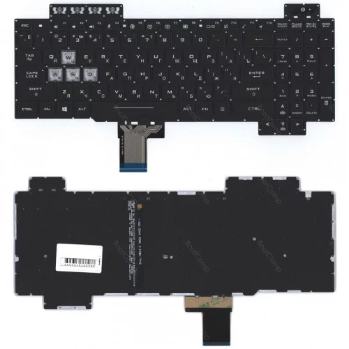 Клавиатура для ноутбука Asus Gaming FX504 черная с белой подсветкой 