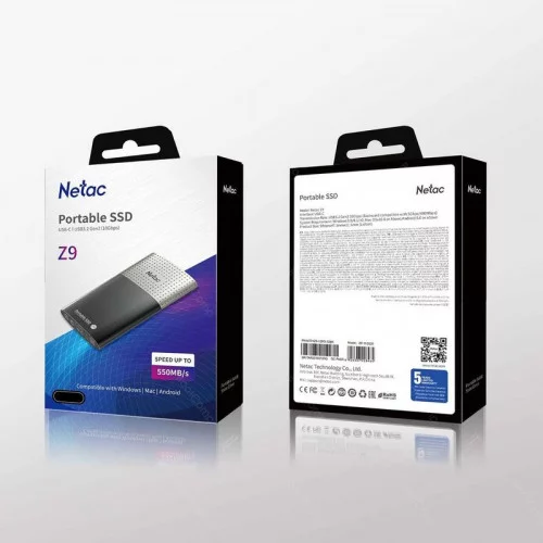 Внешний SSD-накопитель Netac 500GB NT01Z9-500G-32BK Z9 черный 