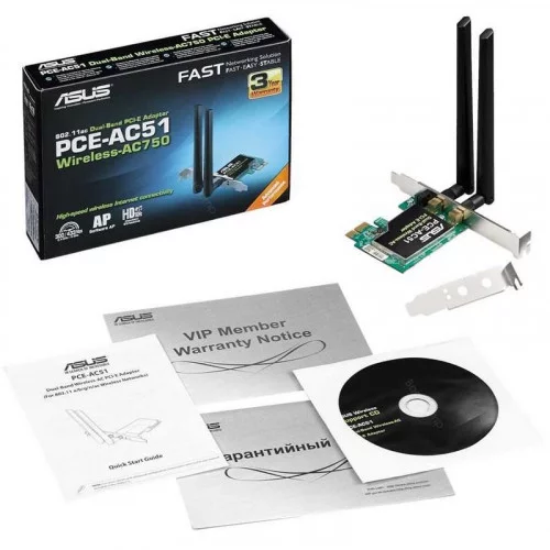 Сетевой адаптер беспроводной Asus PCE-AC51 