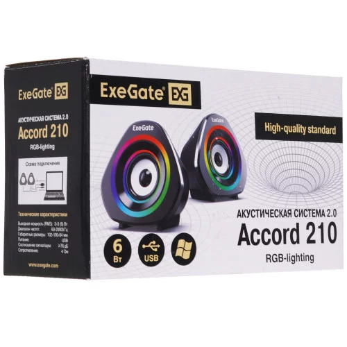 Колонки ExeGate Accord 210 черный 
