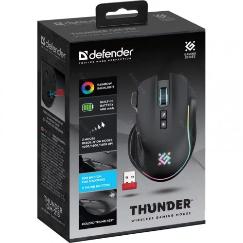 Беспроводная игровая мышь Defender Thunder GM-213 черная 