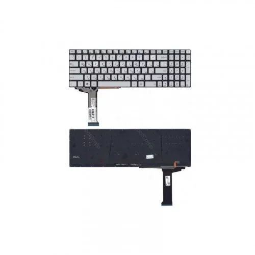 Клавиатура для ноутбука Asus N551 N751 N552 серебристая с подсветкой 