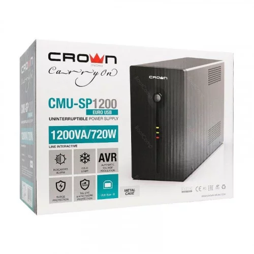 ИБП CROWN CMU-SP1200EURO USB - 1200 ВА720 вт 