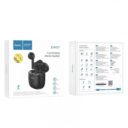 Наушники HOCO EW07 Leader true wireless BT TWS (черный) 
