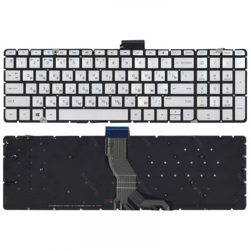 Клавиатура для HP Pavilion 15-ab 15-ab000 15-cb 15z-ab100 серебристая с подсветкой 