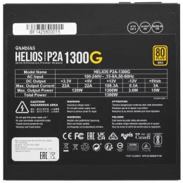 Блок питания GAMDIAS HELIOS P2A-1300G [16223-02940-10001-G] черный                                                                                                                                                                                        