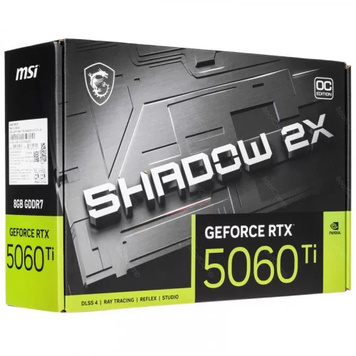 Видеокарта MSI GeForce RTX 5060 Ti SHADOW 2X OC PLUS (RTX 5060 Ti 8G SHADOW 2X OC PLUS) 