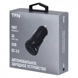 Автомобильное зарядное устройство TFN CCQC3BK (1 USB/18W/3A/QC 3.0) черное                                                                                                                                                                                
