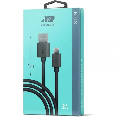 Кабель Borasco Lightning - USB 1 метр чёрный (21971) 