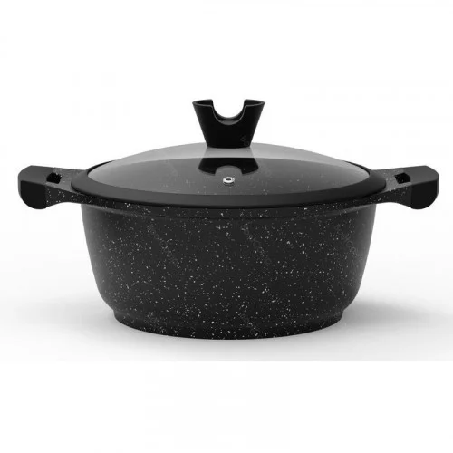 Кастрюля с крышкой DOMOLETTI Black Marble KETG20 2,6L 