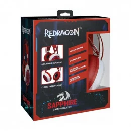 Наушники с микрофоном Defender Redragon Sapphire красный+белый                                                                                                                                                                                            