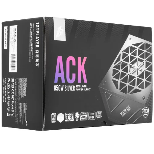 Блок питания 1STPLAYER ACK SILVER [HA-850BA7-BK] черный 