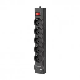 Сетевой фильтр Defender DFS-751 1.8м,чёрный,5 розеток                                                                                                                                                                                                     