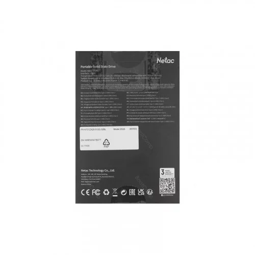 Жесткий диск SSD ext 512Gb Netac ZX20 II NT01ZX20-512G-32BL 