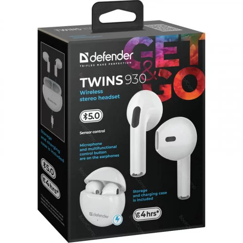 Беспроводная гарнитура Defender Twins 930 белый 