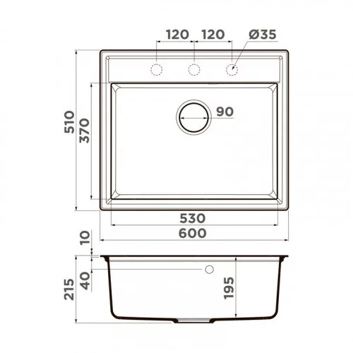 Кухонная мойка OMOIKIRI DAISEN 60-SA (4993623, бежевый) 