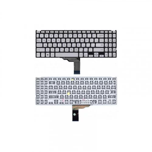 Клавиатура для ноутбука Asus F509U серебристая с подсветкой 