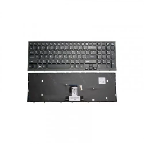 Клавиатура для Sony VPC-EB. Черная, с рамкой 