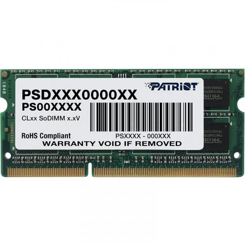 Оперативная память DDR3 SODIMM 4Gb 1600MHz Patriot 1.35V PSD34G1600L2S 