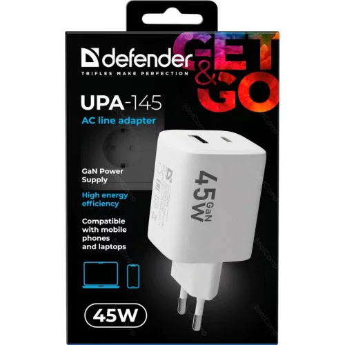 Сетевое зарядное устройство Defender UPA-145 белое 