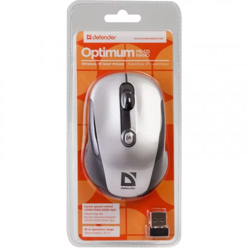 Беспроводная мышь Defender Wireless Optimum MS-125 серый 